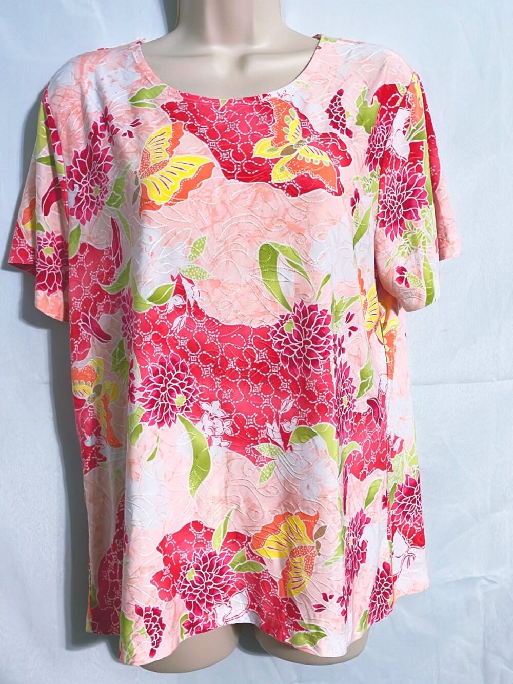 JM Collection Cute Colorful Top Size L